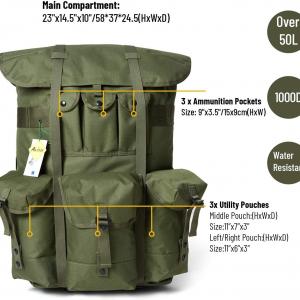 Heavy Duty Alice Backpack for Tactical Combat and Outdoor Survival