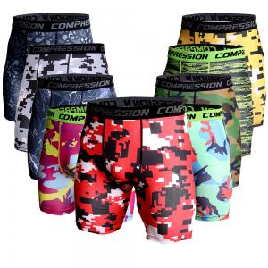 Multicolor Camouflage Sweatpants Shorts Tight for Men Fitness Pants Running High Elastic