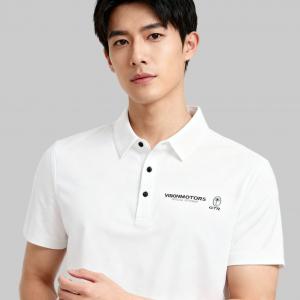 Premium Sports Style Polo Shirts for Men Custom Fabric White Gray Color