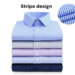Casual Business Multicolor White Striped Design Men Cotton Shirt